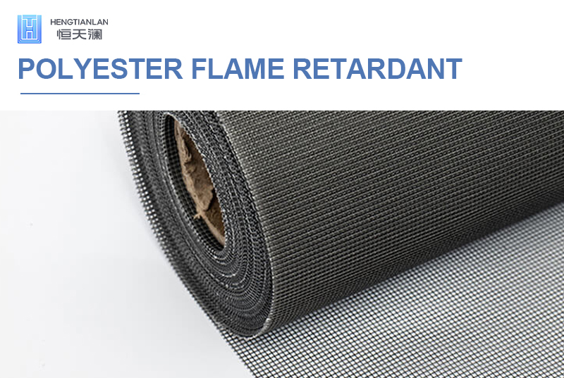 Polyester flame retardant window screen